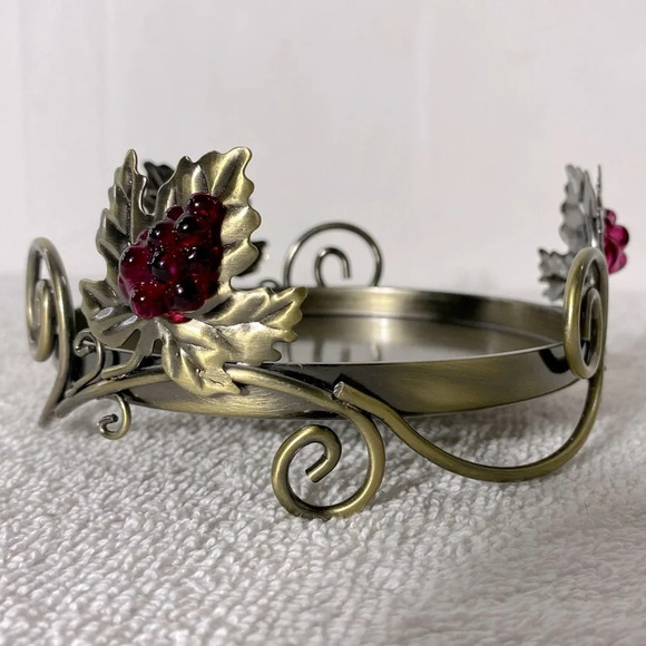 Vintage Party Lite Metal Candle Base Candle Holder Grapevine - Picture 4 of 11